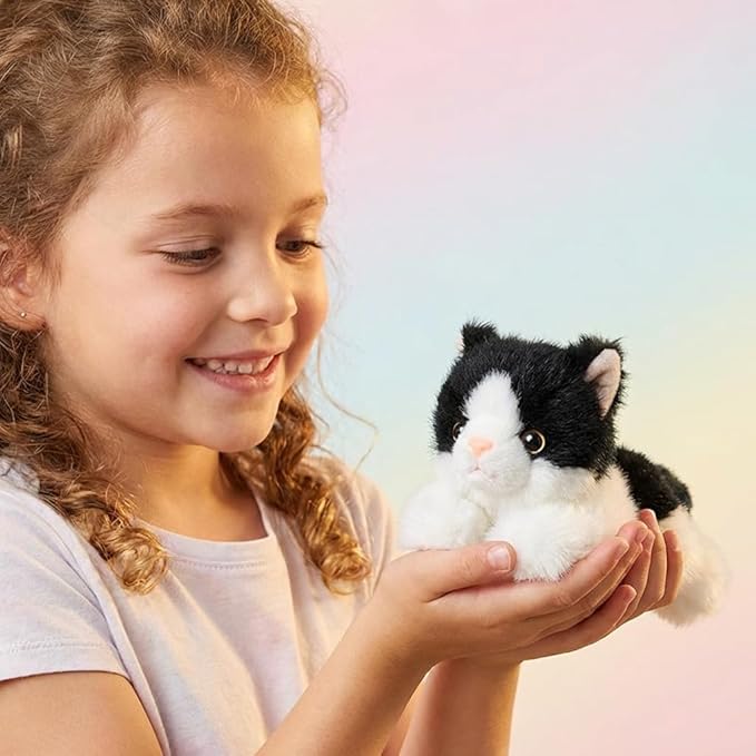 Cute Black Cat Stuffed Animal Plush Toy - Weighted & Soft, Cute Small Plushie Gift for Kids, Girls, Boys, Adults. 8 inches