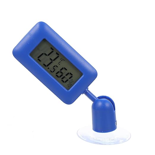 Digital Reptile Box Thermometer and Hygrometer with 360° Rotatable Suction Cup, Night Light Mini Temperature Humidity Monitor for Leopard Gecko and Bearded Dragon Terrariums