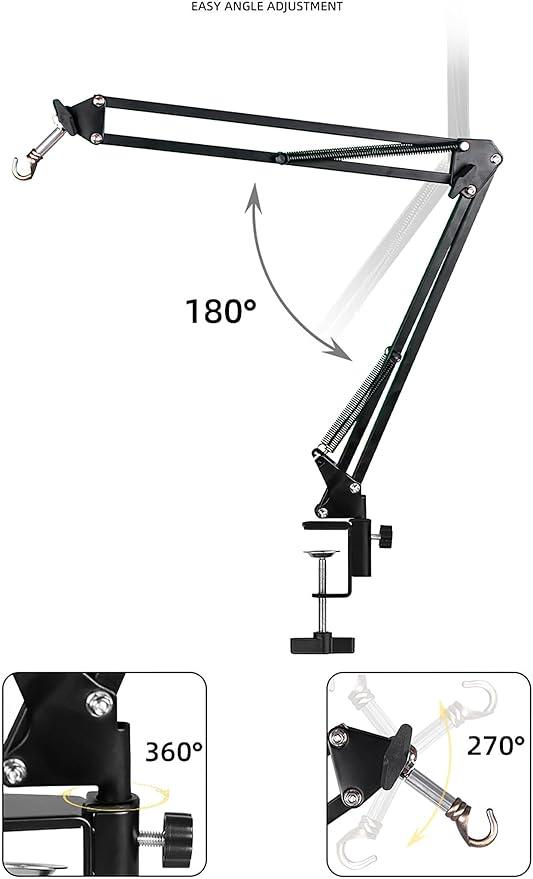 Reptile Lamp Stand for Glass Container Metal Lighting Lamp Holder, Heating Table Lamp Stand for Reptiles (Table Clamp Stand)