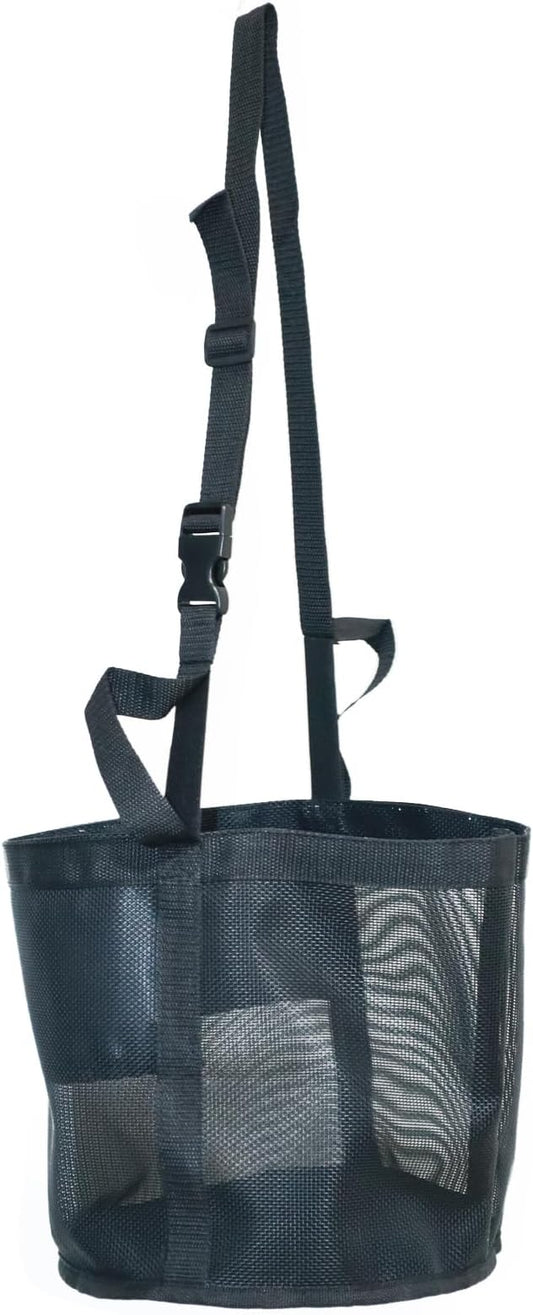 Horse Feed Bag for Grain, Large, Heavy Duty Durable Mesh Horse Feeder with Adjustable Strap, Comfortable Neck, Reinforced Waterproof Bottom Horse Muzzle Feed Bag