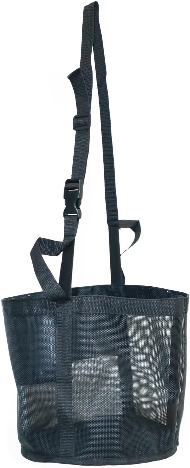 Horse Feed Bag for Grain, Medium, Heavy Duty Durable Mesh Horse Feeder with Adjustable Strap, Comfortable Neck, Reinforced Waterproof Bottom Horse Muzzle Feed Bag