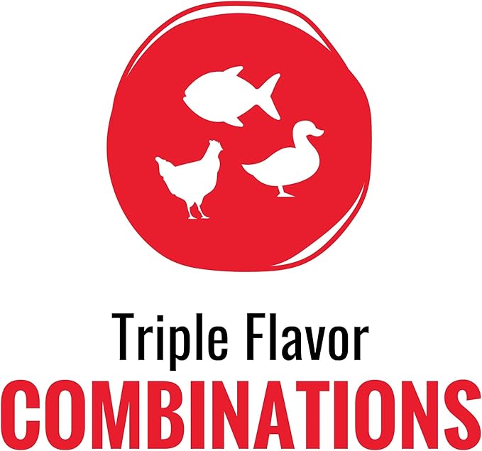 Good 'n' Tasty Triple Flavor Puree Mix-Ins Dog Food Topper Treats for All Dogs, 7 Count, Easy Single-Serve Portions, Added Protein with Tuna, Chicken and Duck