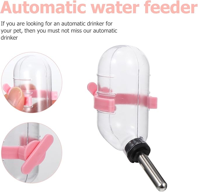 balacoo Automatic Water Feeder for Small Pets - Leak-Proof Hamster Drinking Fountain and Water Bottle 2.8Oz Portable Dispenser for Rabbits Gerbils Chinchillas