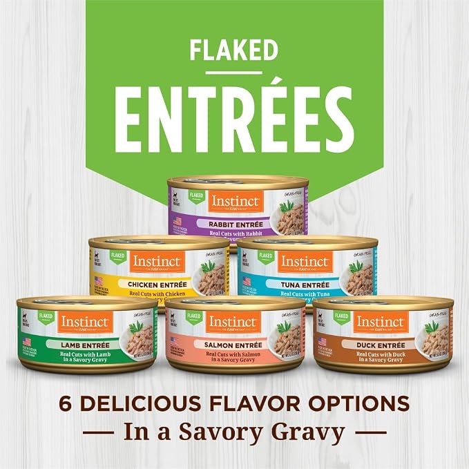 Instinct Flaked Entrée Wet Canned Cat Food - Rabbit, 5.5 Ounce (Pack of 12)