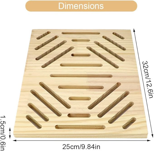 Litewoo Rabbit Scratch Board Foot Pad Mat Chew Toy Grinding Claws Teeth Natural Wood for Small Animal Rabbit Hamster Chinchilla Guinea Pig Ferret Gerbil Bunny Rat Cage Accessories (B)