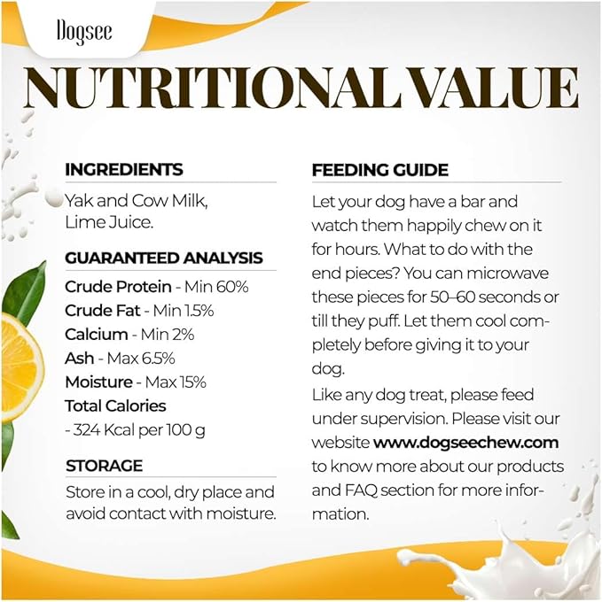 Dogsee Original Yak Cheese Himalayan Dog Chews 3lb (Large - 12 Bars) .100% Natural, 60% Protein, Dog Treats for Large Breed Dog Chews Long Lasting for Aggressive Chewers