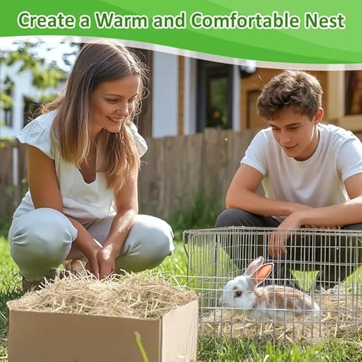MAQIHAN Natural Straw for Small Animals Bedding- 5.92oz Dry Straw,Garden Straw,Animal Hay Bedding Nest Chaw Toy Bed,Sleeping,Chewing,Nesting and Toys for Rabbits,Bed Mat