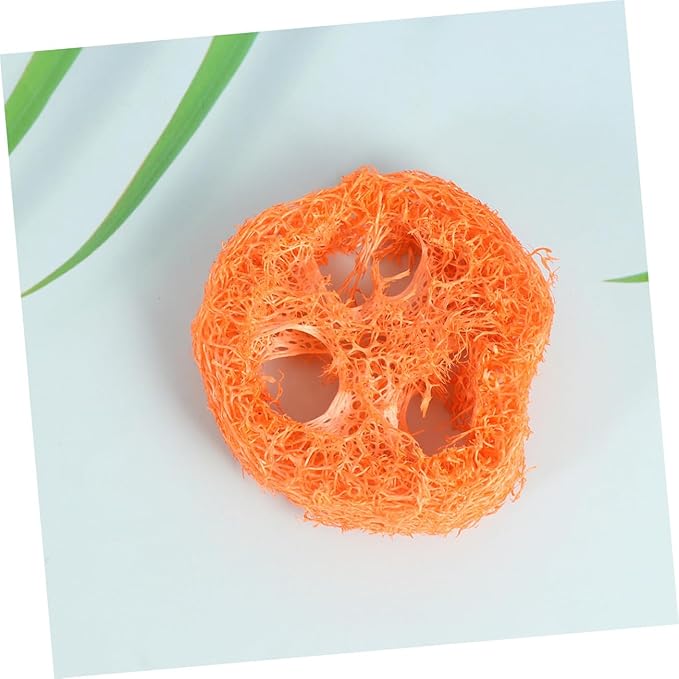 6 Pcs Large Loofah Chew for Hamsters and Rabbits Lotus Root Slice Shape for Healthy Molars and Oral Care Natural Biting Playthings for Pet Teeth Cleaning and Chewing Random Color