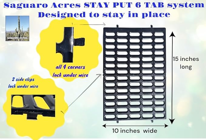Saguaro Acres Rabbit and Small Animal Cage Resting Mat for Wire Floored Cages (Black)