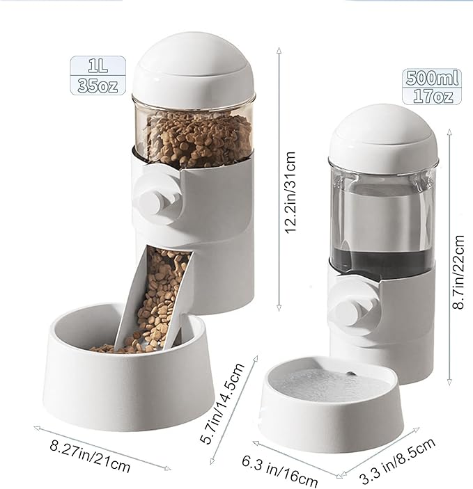 Pet Dog Cat Hanging Automatic Feeders Drinking Bowls, Auto Gravity Rabbits Feeder Water Set, Cage Pet Feeding Bowls Dispenser for Cats Dogs Puppy, Rabbit Hamsters Chinchilla Hedgehog (Pink-Food)
