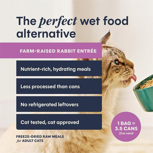 Instinct FreshDried Pates, Freeze Dried Cat Food, Grain Free - Rabbit Entrée, 3 oz. Bag (Pack of 2)