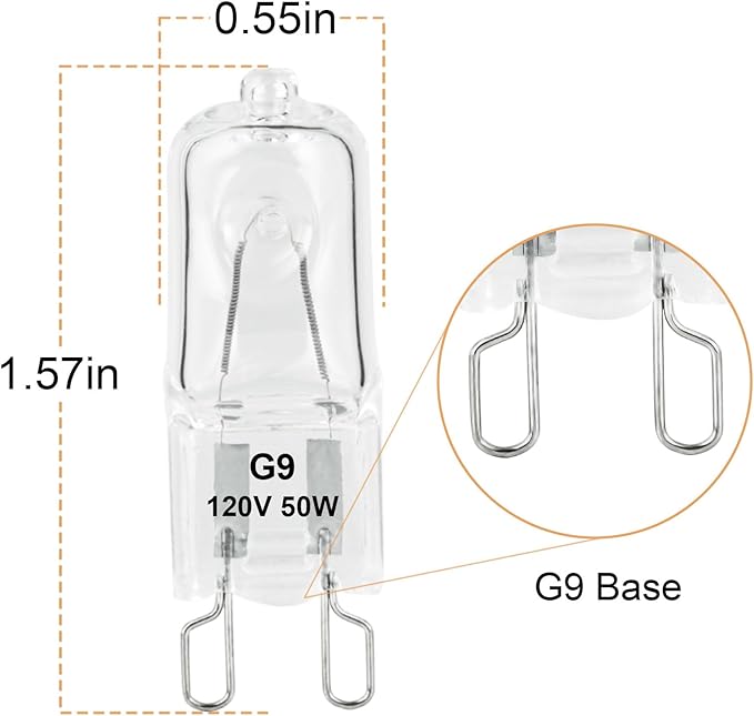G9 Heat Lamp Bulbs for Reptile,Day White, Mini Halogen Bulb 50W, Infrared Reptile Heat Lamp for Bearded Dragon Gecko Turtle Lizard, Pack of 3
