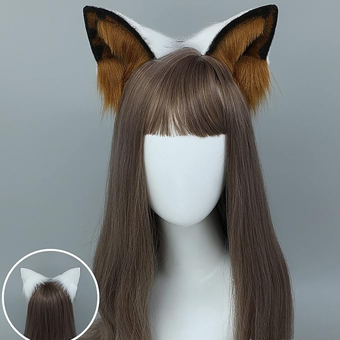 Faylay Women Dog Ear Headband Furry Animal Ear Hair Accessories