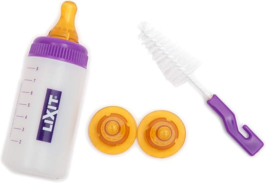 Lixit® Nursing Bottle Kits for Hand Feeding Puppies, Kittens, Guinea Pigs, Ferrets, Rabbits, Raccoons, Squirrels and Other Pets - Made in USA (4 Ounce, 1 Pack)