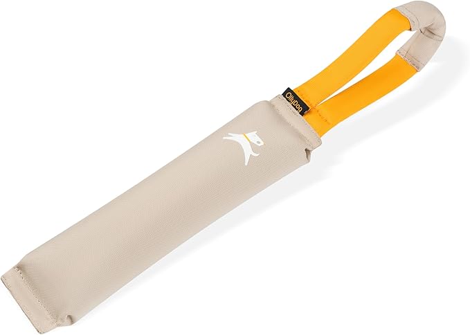 OllyDog Tugger | Durable Dog Tug Toy | Recycled | Tough Dog Bite Pillow | Handle | Interactive Pull Toy | Fetch & Training (Con Leche)