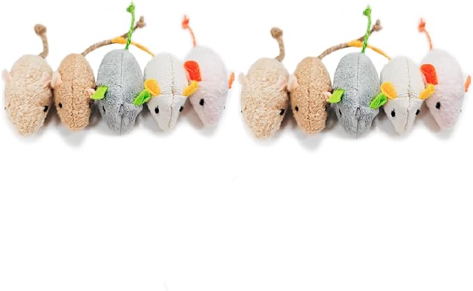 Shudyear cat Toys 10pcs Mouse Toys, Interactive Catnip Animal Toys for Indoor Kittens to Eliminate Boredom for Bored Indoor Cats (10pc)