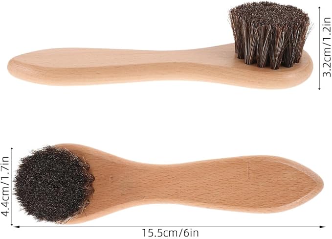 VANZACK 2-Pack Soft Bristle Pet Bath Brushes with Ergonomic Wooden Handles for Hamsters Guinea Pigs Rabbits Small Animal Grooming and Bathing Care