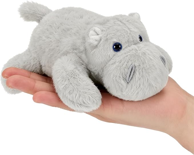 PEACH CAT Hippo Stuffed Animal Cute Hippopotamus Plushies Small Plush Toys Gifts for Girls Boys Kids Grey
