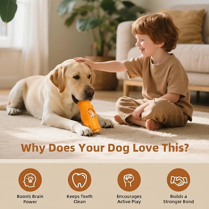 Dog Toys for Aggressive Chewers, Interactive Indestructible Dog Toys with Frozen Treat Function, Durable Dog Puzzle Toy for Large & Medium Dogs, Reduces Anxiety & Extends Playtime, Blue