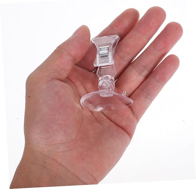 STOBOK 2Pcs Suction Cup Clips, Fish Seaweed Clip Plant Suction Cup Aquarium Suction Cup Clip Feeding Tool for Aquarium Fish Tank Accessories