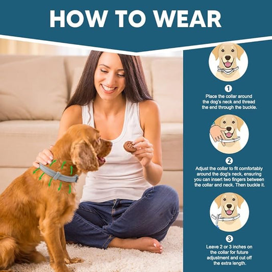 Flea Collar for Large Dogs,Dog Flea Collar,Natural Flea & Tick Collar,Tick and Flea Collar for Dogs,Adjustable Soft Fit,Simple to Use,People/Pet/Plant Friendly-2P (2 Ounce (Pack of 2))