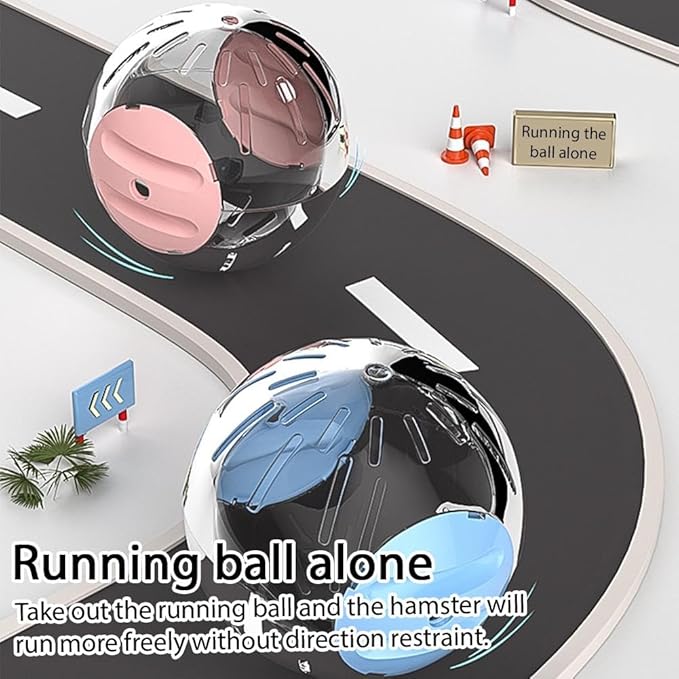 Hamster Roller Ball Toy Car, Small Hamsters Wheel Toy, Fun Pet Transparent Balls, Exercise Wheels with Detachable Transparent Breathable Ball, Suitable for Hamsters, Ferrets, and Other Animals
