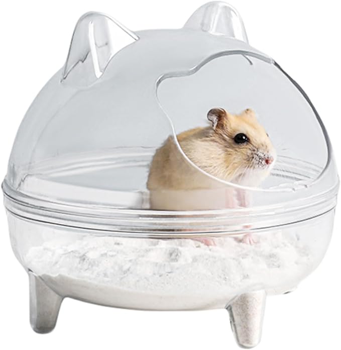 Clear Hamster Sand Bath Container Wear Resistant Spacious Pet Hamster Provide Comfortable to Gerbils and Hamster