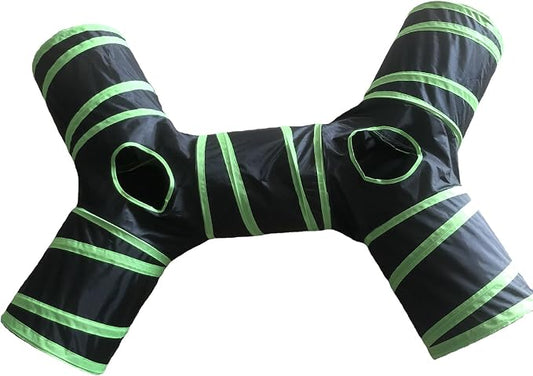 Cat Tunnels, Pet Ferret Rabbit Bunny Tunnels Tubes Subway Habitats, S-Style, DIY Cat Peekaboo Maze House Tent Bed, Kitten Interactive Toy (YY Type Tubes)