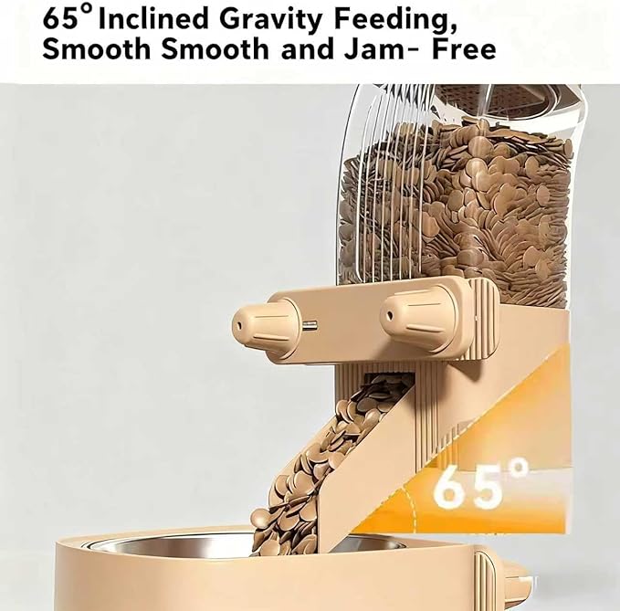 54 oz Pet Food Dispenser, Gravity Feeder Bowl for Cage, Auto Feeder for Ferret, Cat, Dog and Other Small & Medium Animals, Compatible with Widemouth Cages(Yellow)