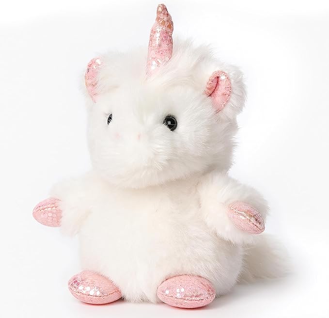 Unicorn Stuffed Animal Adorable Sitting Unicorn Plush Soft Stress Relief Plush Toy Cute Birthday Gifts for Kids Adults,White