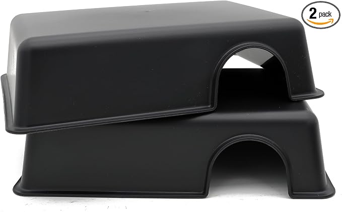 Reptile Hide Box Snake Hide Feel Secure and Safe, Gecko Hide (Black, Large 2 Pcs)