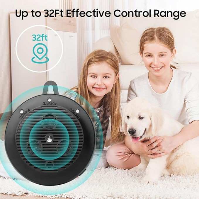 Anti Barking Device, Ultrasonic Dog Barking Silencer with 3 Modes, Dog Bark Deterrent Devices, Rechargeable Dog Barking Control Devices, Pet & Human Friendly (Black)
