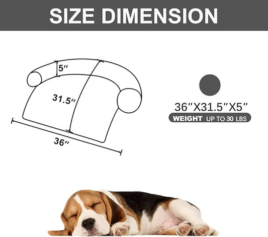 Tinaco Calming Dogs/Cats Bed Mats, Dog Pad Washable Removable Couch Cover, Plush Long Fur Mat for Pets, Waterproof Lining, Perfect for Small, Medium and Large Dogs and Cats (Dark Gray, 36"x31")