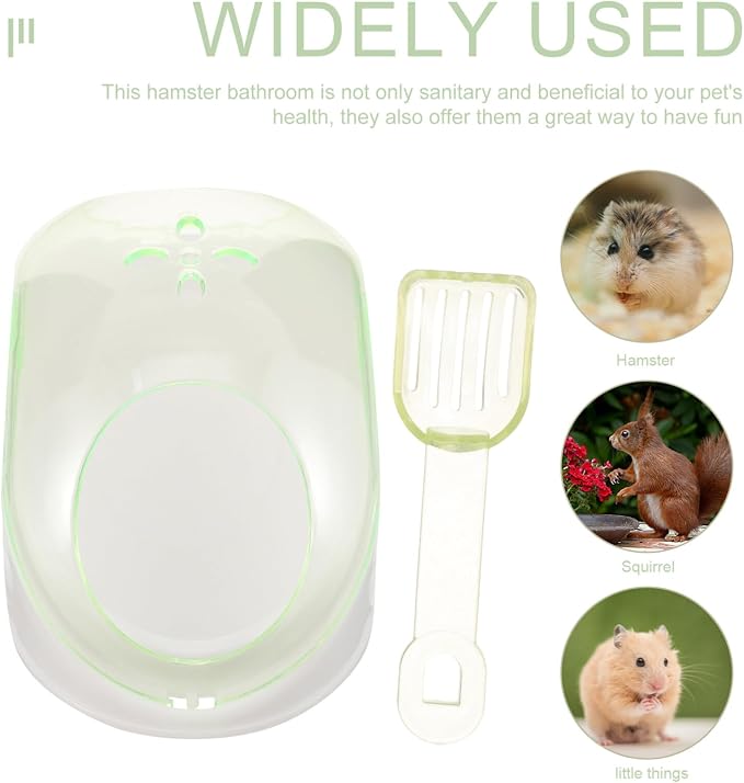 Ipetboom 1set Hamster Sand Bath Container Durable Hamster Bathtub for Small Pets for Guinea Pigs Gerbils Easy to Clean for Bathing Playtime Scoop Included