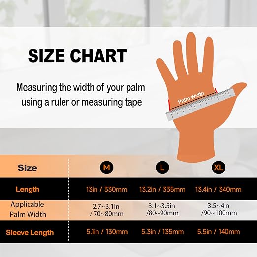 Thick Rubber Cleaning Gloves - 1 Pair Black Rubber Gloves for Dishwashing Large, Non-Slip Kitchen Gloves for Washing Dishes, Reusable Cleaning Gloves, Waterproof, Heavy-Duty (1P,L)