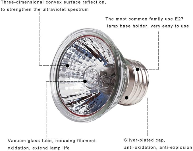 4-Pack 50W Heating Lamp,110V F Heating Lamp Spot Lamp for Turtle Aquarium Aquatic Reptile Lizard Habitat Heat Lighting,4 Pcs