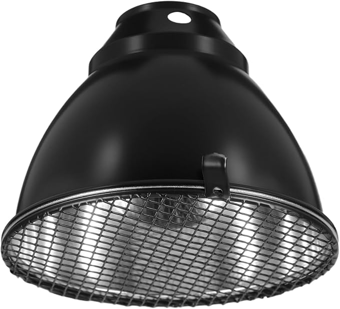 Reptile Heat Lamp Cover Anti-Scald Dome Light Guard Aluminum Heat Lamp Protector for Turtle Lizard Snake Breeding Boxes with Mesh Cover