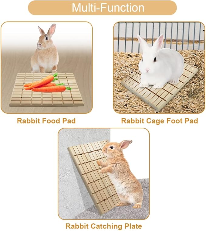 Litewoo Rabbit Scratch Board Claws and Teeth Care Wooden Chew Toys Bunny Chinchilla Guinea Pig Rabbit Antiskid Edible Natural Wood Pad