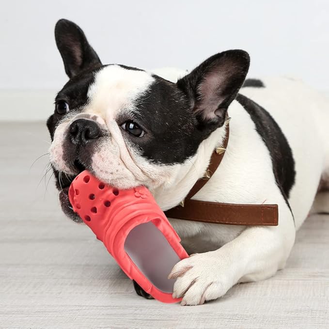 Dog Chew Toy, Durable Rubber Slipper Toy for Puppy, Dog Tough Toys for Pet Training and Cleaning Teeth, Interactive Puppy Toys for Aggressive Chewers Small Medium Breed
