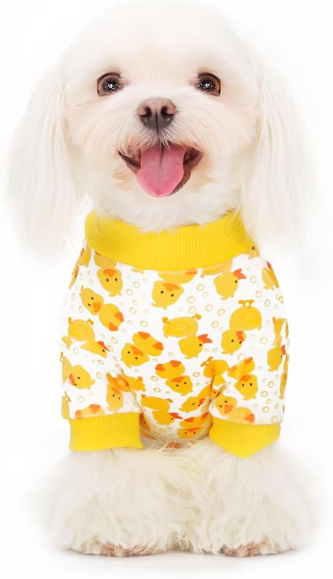 Paiaite Dog Pajamas Onesie: Comfortable Four-Legged Apparel for Small, Medium, & Large Dogs, Polyester Material for Comfort, Wrinkle Resistance, Moisture Wicking, Stretchiness Cartoon Duck 3XL