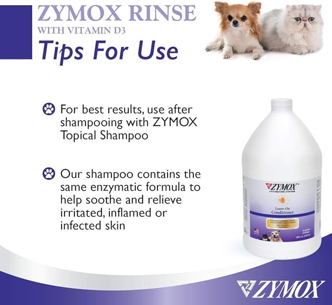 ZYMOX Leave-in Conditioner with Vitamin D3 for Cats & Dogs, 1gal