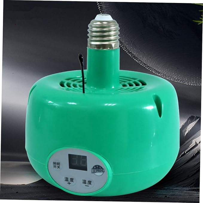 1pc Heating Lamp for Chickens Temperature Heater Fan with Heat Emitter Durable Breeding Light for Reptiles and Birds Flame-Retardant Design Led Warm Lighting