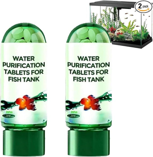 Powerful Aquarium Water Purification Tablet,Water Purification Tablets for Fish Tank,Remove All Kinds of Turbidity from Fish TankWater (2PC)