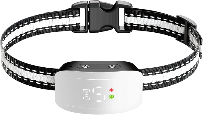 Dog Bark Collar,Bark Collar with Adjustable Sensitivity for Large Medium Small Dogs,Smart Bark Collar Anti False Trigger,Rechargeable Anti Barking Collar with Beep Vibration and Optional Shock