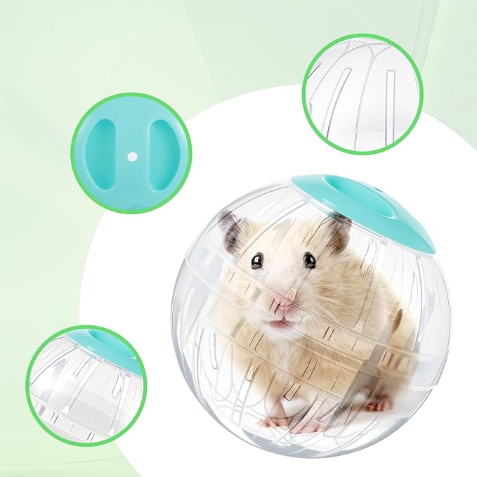 5.7 Inch Hamster Ball, Clear Hamster Exercise Ball, Running Wheel, Breathable, Large Space, Easy to Clean, Cage Accessories, Small Animal Exercise Toys for Small and Medium Dwarf Hamsters