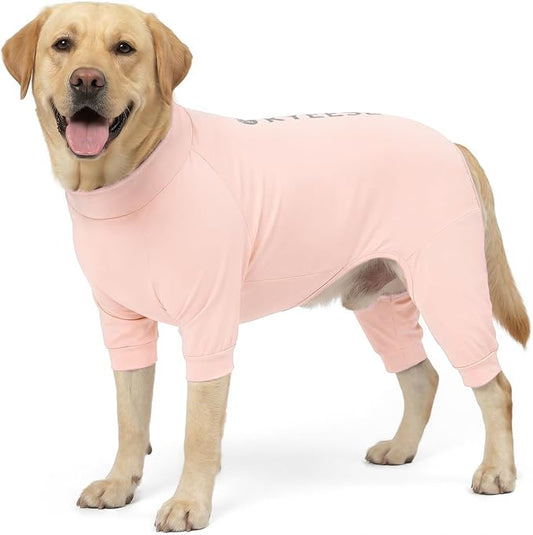 KYEESE UV Protection Dog Shirt, UPF 50+ Cooling Summer Jumpsuit for Medium Large Dogs, Breathable Reflective Shedding Control Dog Sun Shirts, Quick-Dry Dogs Onesie Pet Clothes, Pink, 2XL