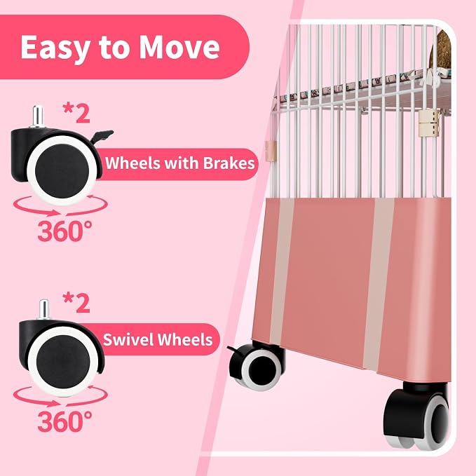 STILLCOVE 2-Tier Rabbit Cage: Small Animal Pets Enclosure with Water Bottle | Hay Feeder, Liner, Dustpan & Brush Set, Guinea Pig Hamster Bunny Hutch, Small Pet Habitat for Ferret Chinchilla Rodent Indoor