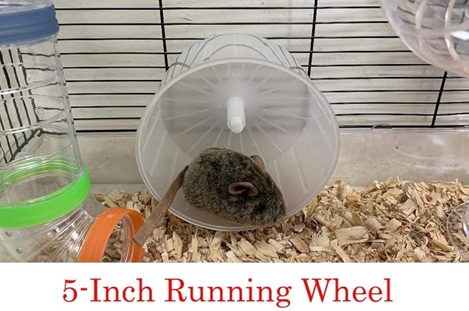Acrylic Large 5-Level Lookout Tower with Long Crossover Tube Habitat Hamster Rodent Gerbils Mouse Mice Small Animal Cage Deep Acrylic Clear Base with Full Set of Accessories