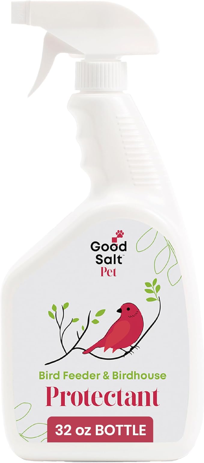 Good Salt Pet Bird Feeder & Bird House Protectant Spray, Natural Bird-Friendly Formula to Reduce Buildup & Extend Time Between Cleanings, 32 Ounce Bottle