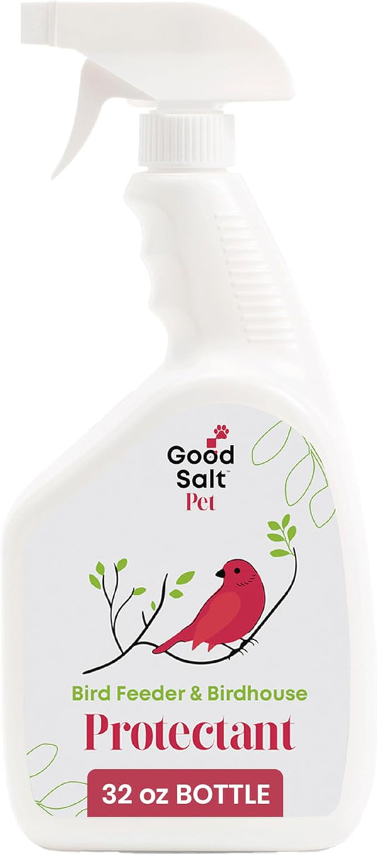 Good Salt Pet Bird Feeder & Bird House Protectant Spray, Natural Bird-Friendly Formula to Reduce Buildup & Extend Time Between Cleanings, 32 Ounce Bottle